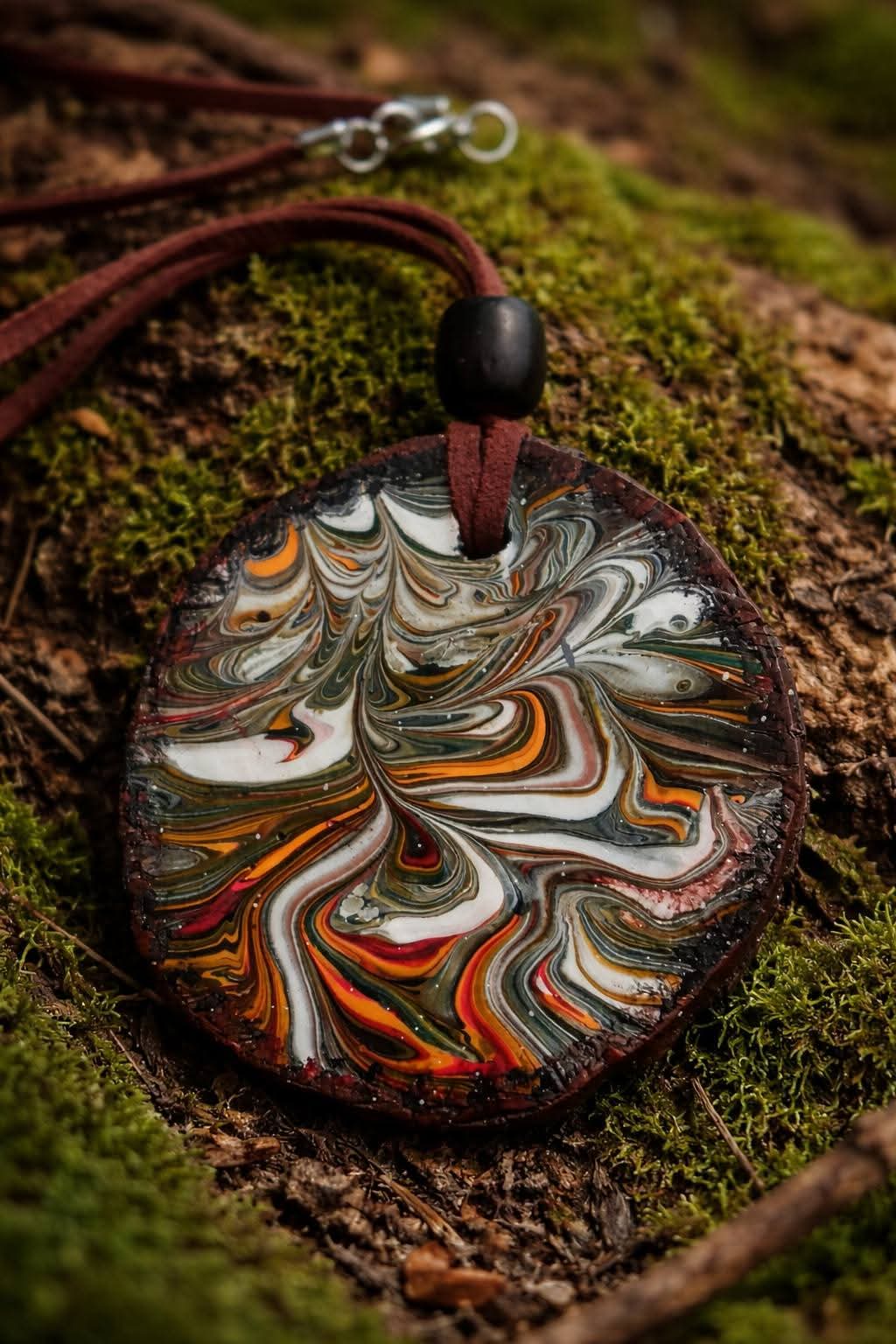 Ember Grove Pendant Necklace – Handmade Natural Wood Slice Jewelry