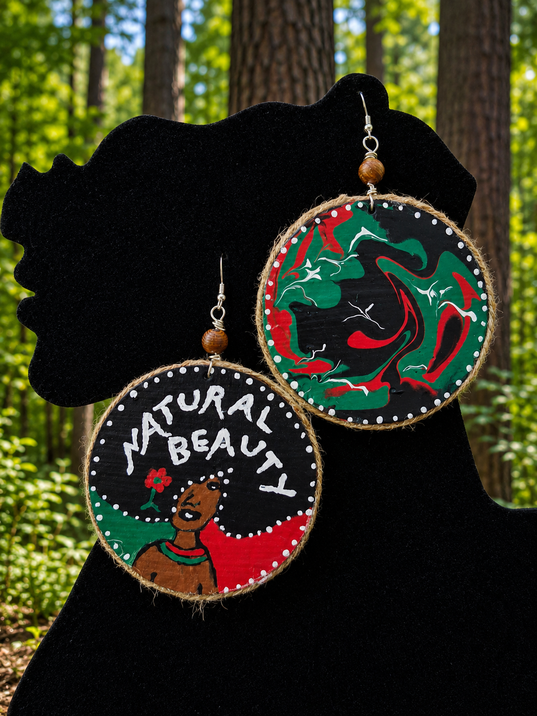 "Natural Beauty" Handpainted Earrings